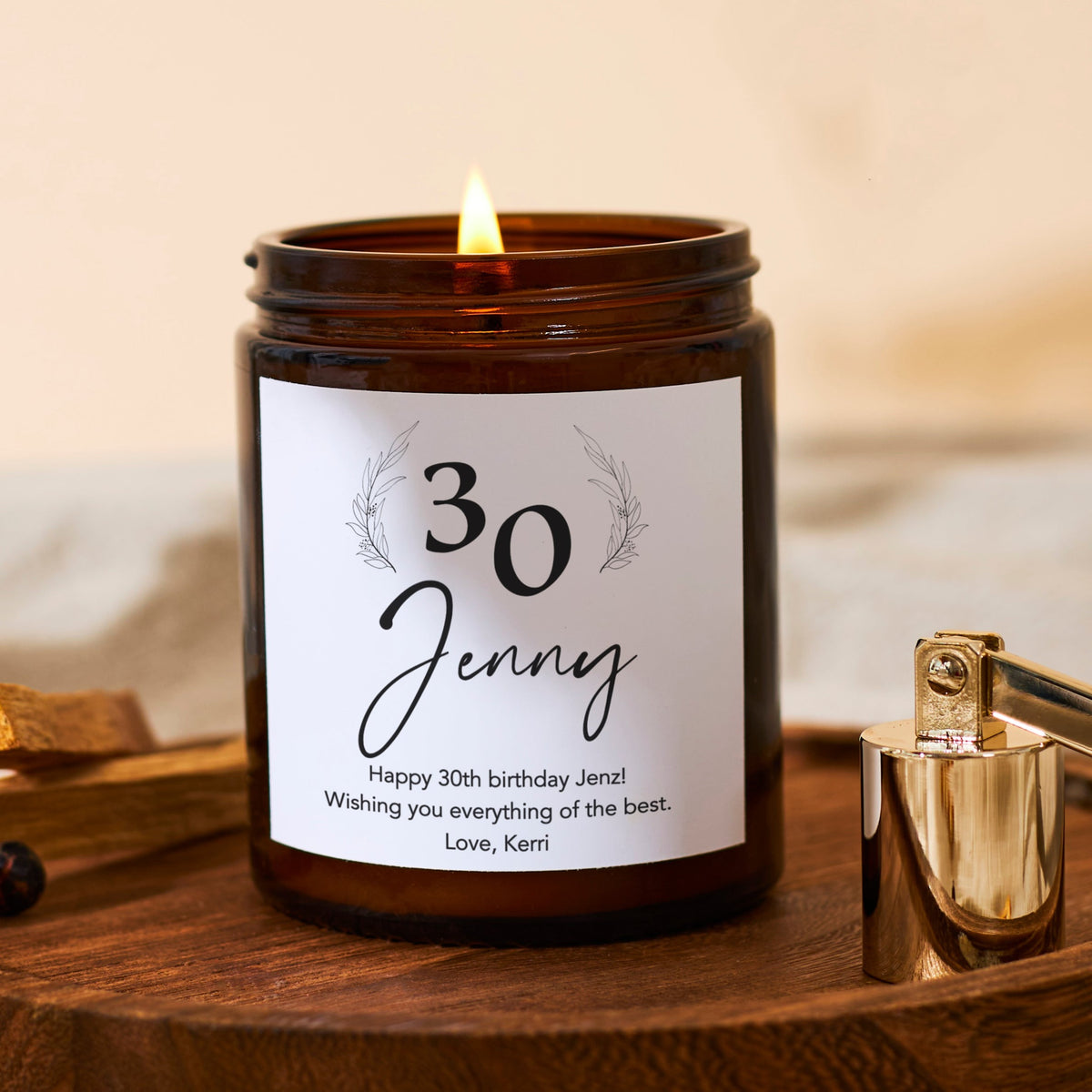 Personalised Birthday Gift Apothecary Jar Scented Candle