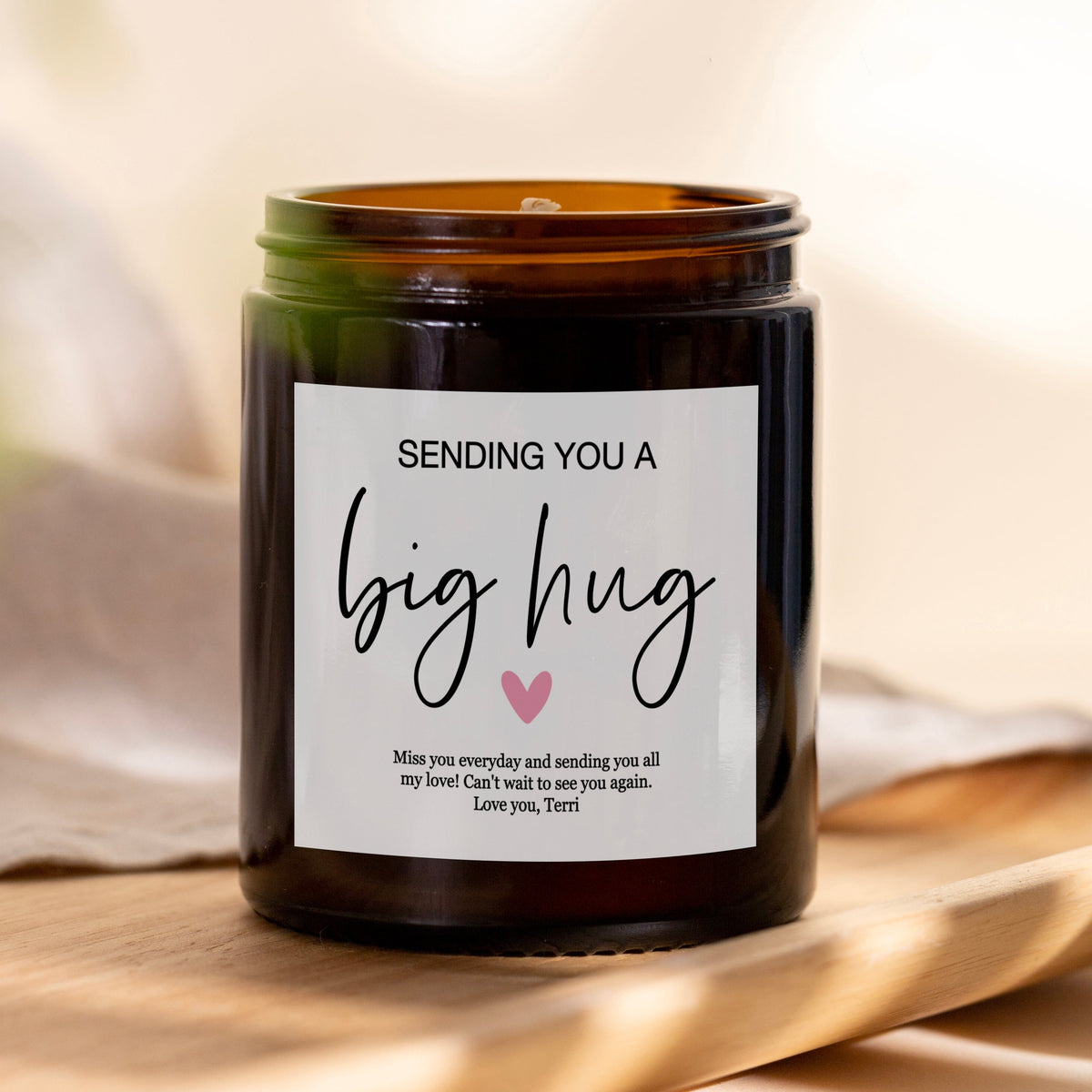 Big Hug Personalised Scented Apothecary Candle