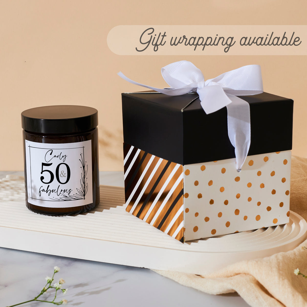Personalised 50th Birthday Scented Candle