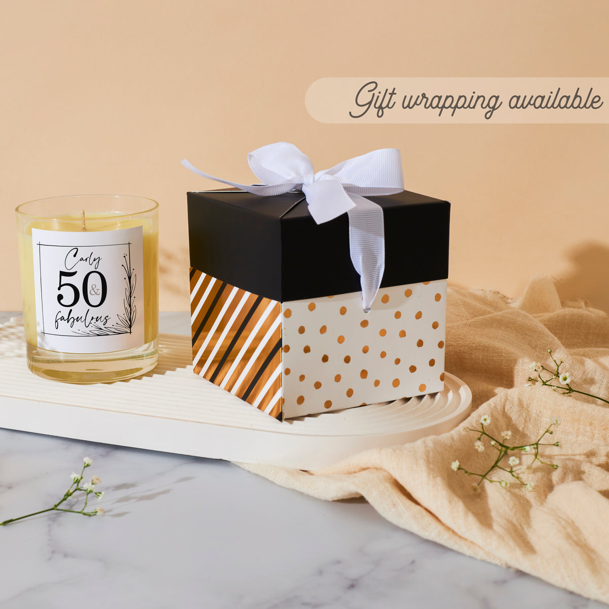 Personalised 50th Birthday Scented Candle