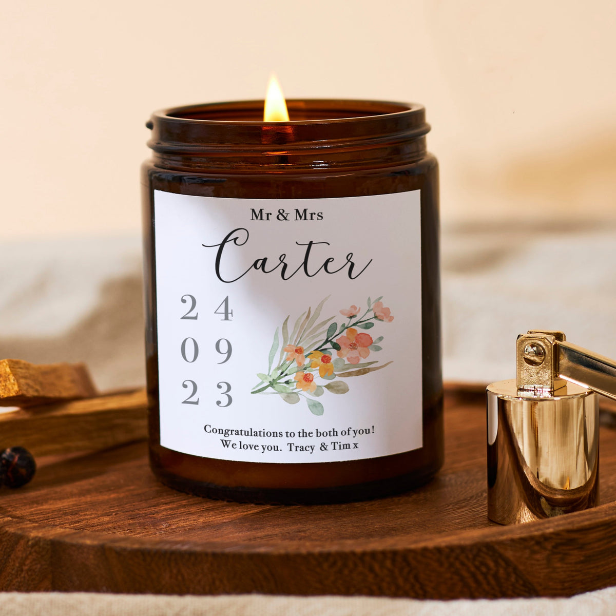 Wedding Gift Custom Scented Apothecary Candle