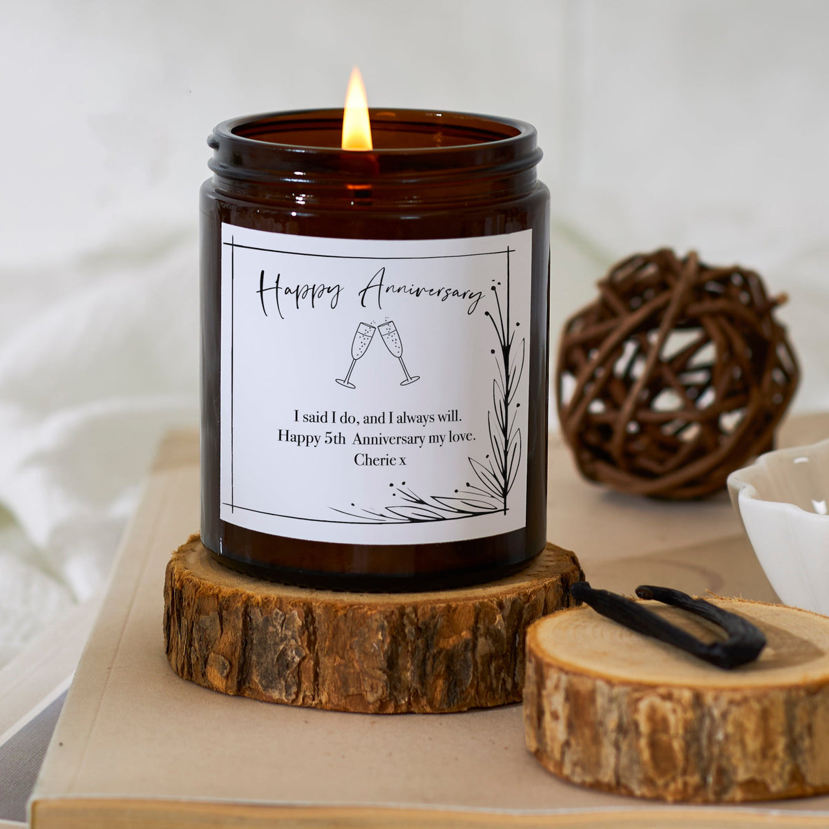 Anniversary Personalised Scented Candle Gift