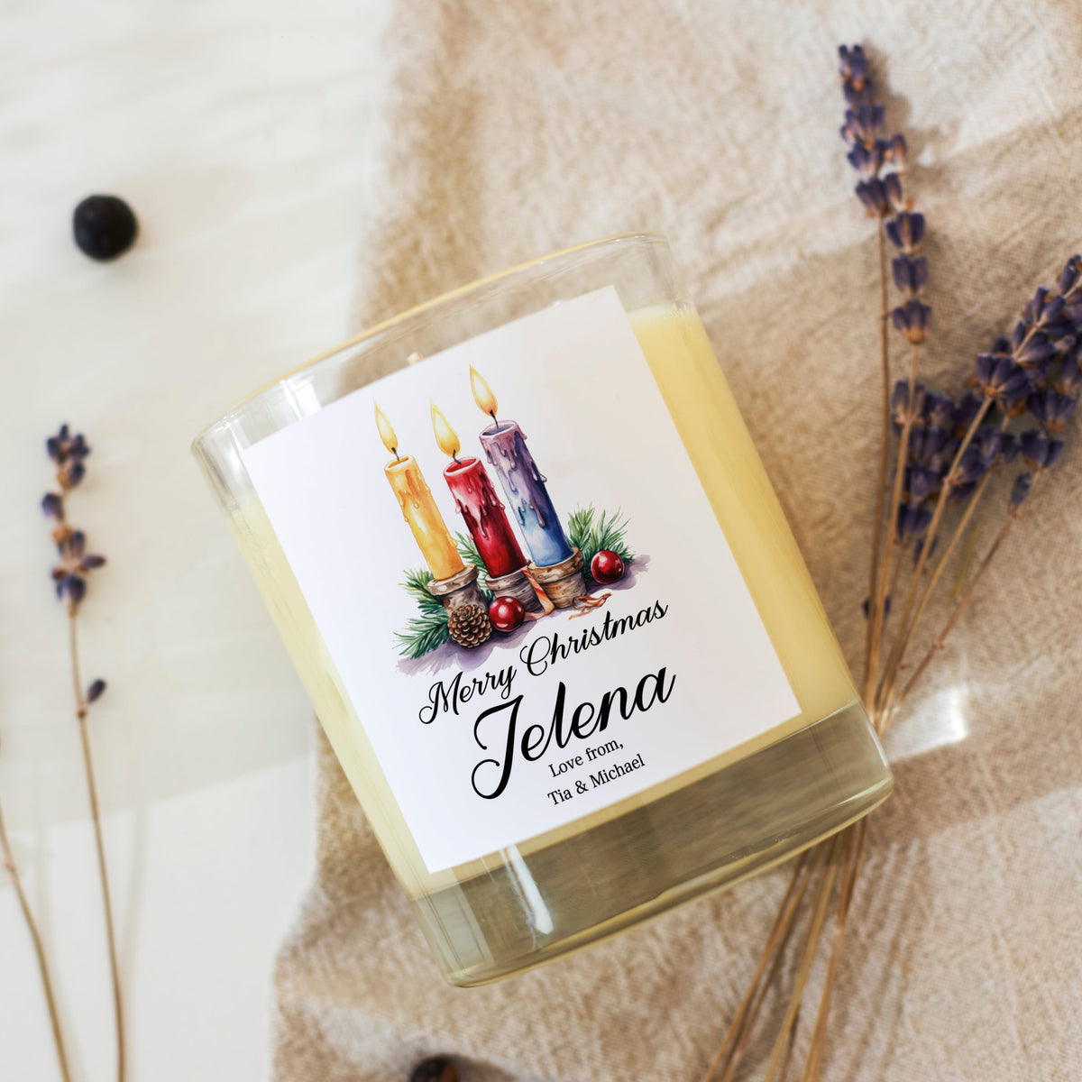 Christmas Gift Personalised Scented Candle