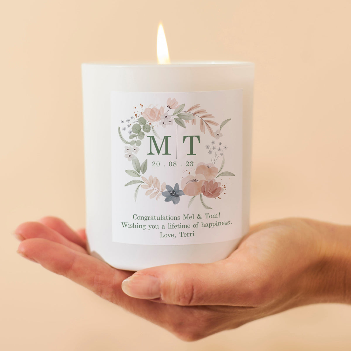 Wedding Gift Personalised Apothecary Scented Candle
